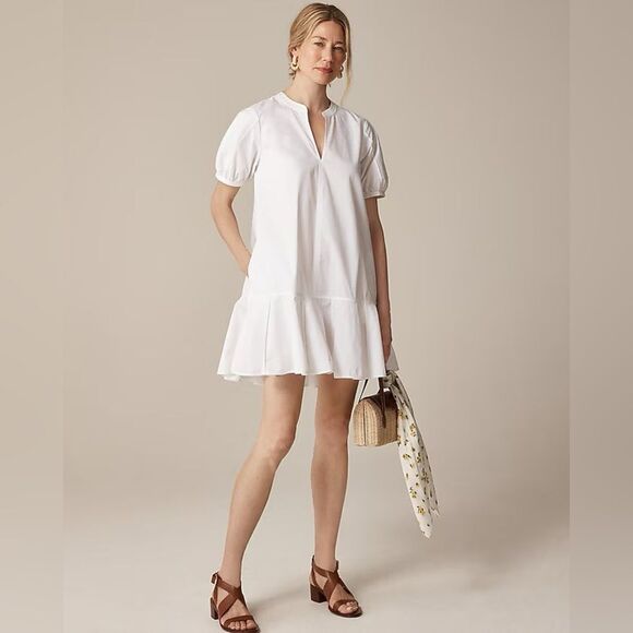 NWT J CREW Delilah dress in cotton poplin in white - Picture 3 of 8